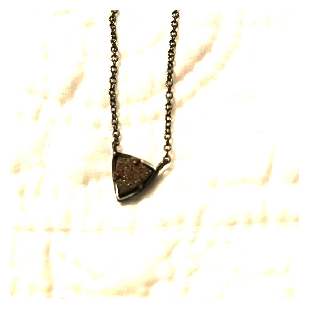 Kendra Scott black chain triangle pendant necklace